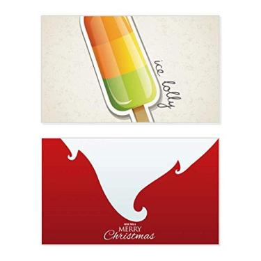Imagem de Orange Yellow Green picolé doce sorvete festividades de Natal cartão de felicitações mensagem de Natal