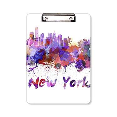 Imagem de New York America City Prancheta para prancheta em aquarela A4