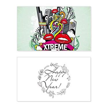 Imagem de Graffiti Street Culture Colorful Mouth Stereo New Year Festival Greeting Card Bless Message Gift