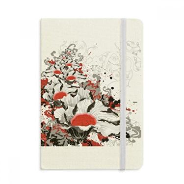 Imagem de Caderno de pintura para decoração de peônias de plantas de flores, capa dura em tecido, diário clássico