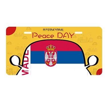 Imagem de DIYthinker Placa de licença Made in Sérvia Country Love para decoração de carro, dia da paz