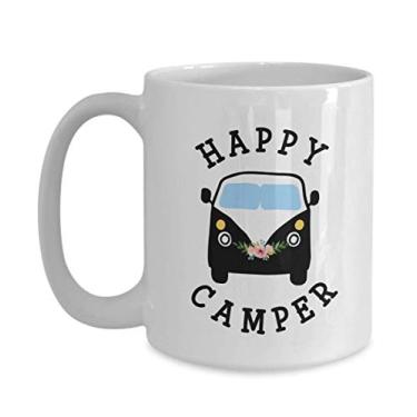 Imagem de Caneca Happy Camper – Presentes de campista – Caneca de café de 425 g