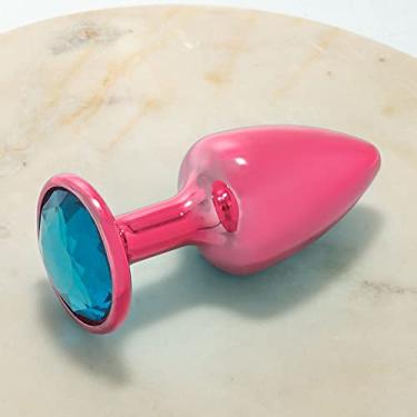 Imagem de Plug Anal em Metal Cromado Rose - Pedra Vermelha - 6,5cms x 2,5cms