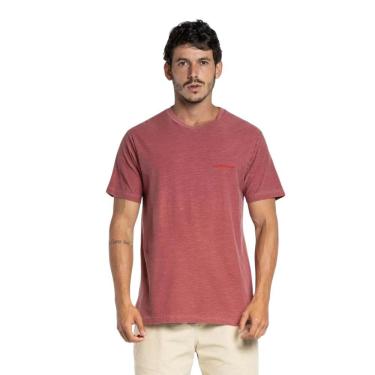 Imagem de Camiseta Quiksilver Slub Roundneck Masculino - Vermelho escuro