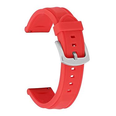 Imagem de DFAMIN 18 20 22mm Pulseira de relógio para Garmin Venu 2 Plus 2S Vivoactive 3 Pulseira de silicone para Garmin Vivoactive 4S 4 Forerunner 245 (Cor: Vermelho, Tamanho: Para Vivoactive 4)