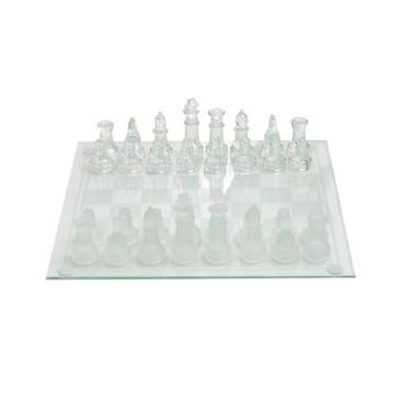 Jogo Tabuleiro de Xadrez em Vidro - Glass Chess 39cm - Toyshow