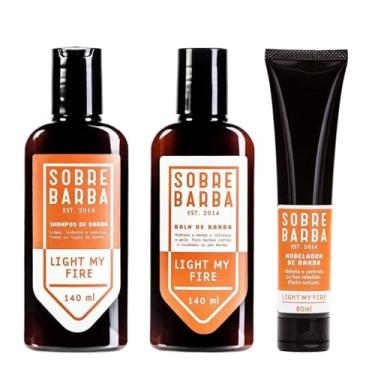 Imagem de Kit para Barba - Shampoo + Balm + Modelador Sobrebarba Light My Fire