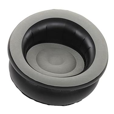 Imagem de Sofá inflável, sofá de ar flocado, cadeira inflável, sofás infláveis, poltronas infláveis para quarto, escritório, quintal, varanda, acampamento, viagem (cinza)