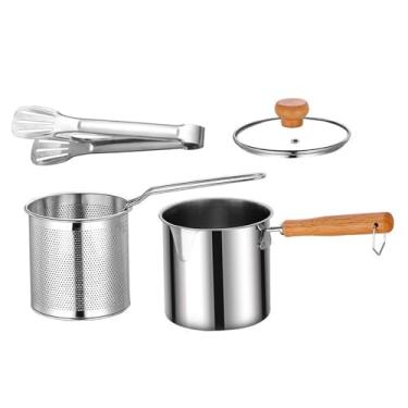 Imagem de Generic Panela para fritadeira com filtro de óleo, cesta para fritar, cesta para fritar, aquecedor de leite para batatas fritas, frango