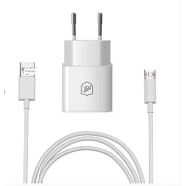Imagem de Gshield Carregador de parede Nano Mob 10 Watts + Cabo Micro Usb 1 metro - Qualcomm 3.0, 2 anos de garantia, certificado Anatel- Branco