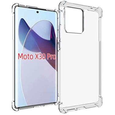 Imagem de USTIYA Capa para Motorola Moto Edge 30 Ultra Capa de Uso Resistente, Bumper de Absorção de Choques em TPU Transparente, Protector da Câmera, com Espessamento nas Quatro Pontas da Carcasa.
