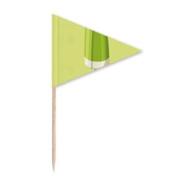 Imagem de Green Mung Bean Picolé de gelo doce palito de dente triangular cupcake toppers bandeira