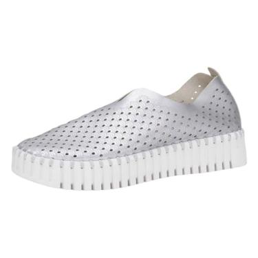 Imagem de ILSE JACOBSEN HORNBAEK Tulip U0010 plataforma metálica feminina | Slip-On | Cano baixo, Prata, 10