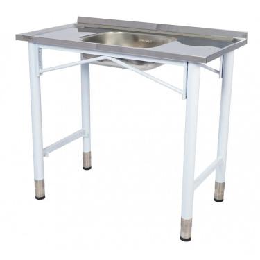Imagem de Pia Industrial Benfati Inox 430 120x53cm Pés Pintados Concretada com 1 Cuba 814