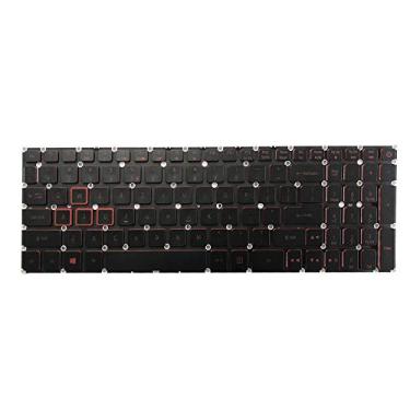 Imagem de Teclado de substituição Huasheng Suda letras vermelhas retroiluminado para Acer Nitro 5 AN515-41 AN515-42 AN515-51 AN515-52 AN515-53 us