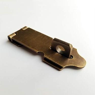 Imagem de Corredores de latão sólido para cadeado de peixe de corrida, fecho de porta resistente, trava de segurança para portas de armário de gavetas de móveis modernas e antigas, 3 Inch, Bronze Tone