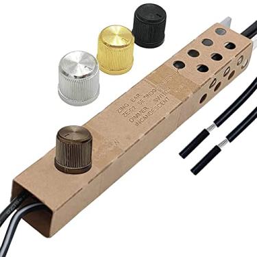 Imagem de Zing Ear ZE-02 Interruptor rotativo regulador de intensidade de luz para lâmpadas de piso, lâmpadas de halogêneo, lâmpadas incandescentes, 500 WMax. 120 VAC Kit de substituição de interruptor de botão - preto