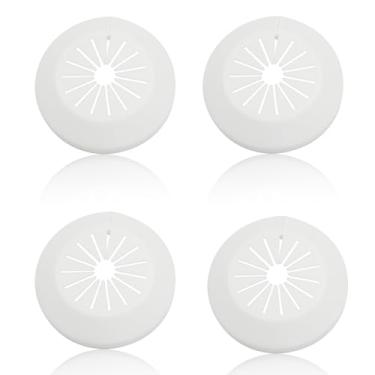 Imagem de Rierdge Decoração de cobertura de tubo para tubo de água de flange de diâmetro externo de 20 a 40 mm, escudo de radiador de PVC branco, colares de flange de parede de plástico