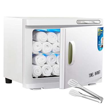 Imagem de Armário aquecedor de toalhas quente com luz LED - JXSDLIY 23L Armário de toalha de grande capacidade para banheiro 2 em 1 Aquecedores de toalha quentes profissionais para tratamentos faciais spa salão de massagem aquece aquecedor de toalhas rápido (branco)