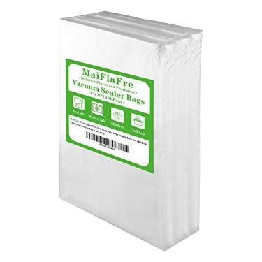 Imagem de MaiFlaFre Sacos seladores a vácuo de 100 litros, 15 x 25 cm, com grau comercial, livre de BPA, resistentes. Sacos para congelador a vácuo compatíveis com qualquer tipo de selador a vácuo