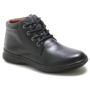 Imagem de Sapatos Sociais Masculinos de Couro Legítimo Resistente, Botas Cano Curto (Preto, BR, Adulto, Numérico, 43)