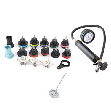 Imagem de OKJHFD Kit testador de pressão do radiador para sistema de refrigeração automotiva, 18 peças, detector de vazamento de tanque de água, kit de testador de sistema de refrigeração