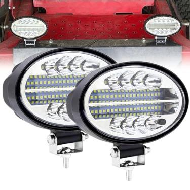 Imagem de NWpangu Barra de luz de trabalho LED 144W, holofotes ovais de LED para condução off-road faróis de neblina à prova d'água para captador de trator ATV, 2 peças (branco)