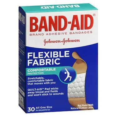 Imagem de Ataduras adesivas de tecido flexível Band-Aid, todas tamanho único 30 cada por Band-Aid (pacote com 2)