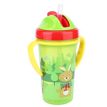 Imagem de Copo de Palha Infantil, Copo de Alimentação para Crianças de 200ML, Copos Com Canudinho de Transição para Bebês Com Alça, Copo Infantil Anti-queda Com Abra a Tampa Superior Com