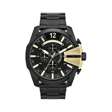 Imagem de Diesel Mega Chief Relógio masculino de aço inoxidável com movimento analógico ou digital, Detalhes em preto/dourado, One Size, Mega Chief