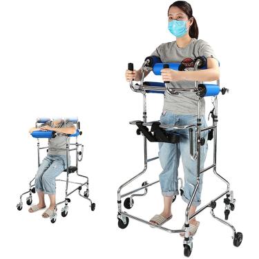 Imagem de Andadores para idosos, andadores adultos, crianças com paralisia cerebral, hemiplegia, reabilitação de acidente vascular cerebral, auxílio para caminhada para deficientes, andador de rodas 6