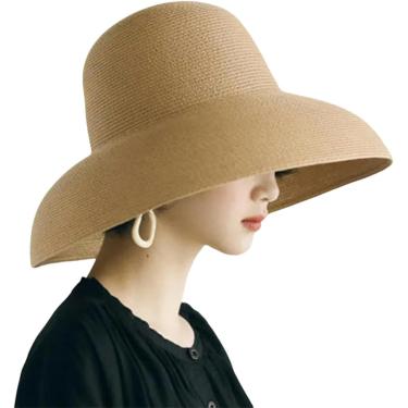 Imagem de Chapéu de verão novo feminino chapéu de sol dobrável chapéu de praia viagem protetor solar hepburn vento chapéu de sol, cáqui, a