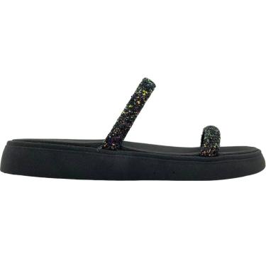 Imagem de Tamanco Feminino Casual Dia a Dia Papete Tiras com Brilho Moleca 5507.100
