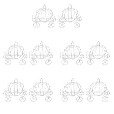 Imagem de 10 Pcs Caixa De Doces De Ferro Vagão De Casamento Centro De Mesa Quinceanera Porta Doces Carrinho De Doces Suporte Peça Central Da Carruagem Transporte Branco Metal Presente Bebê