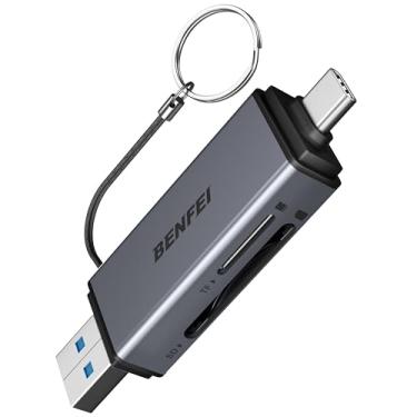 Imagem de BENFEI Leitor de cartão SD, USB C para cartão SD Micro SD, adaptador de cartão de memória, compartimento duplo, compatível com iPhone 15 Pro/Max, MacBook Pro/Air 2023, iPad Pro, iMac, S23, XPS 17,