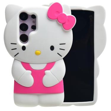 Imagem de Capa de desenho animado para Samsung Galaxy S23 Ultra 17.3 cm, MONEHOYSY Fashion 3D fofo gatinho kawaii macio silicone animal tectivo gel de choque de gel capa traseira para crianças mulheres meninas