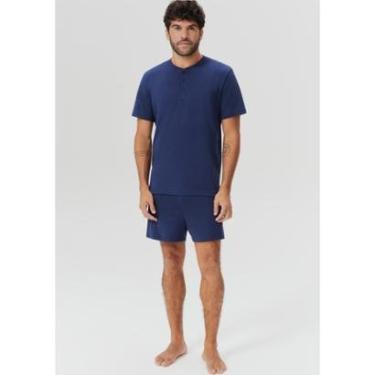Imagem de Pijama Curto Masculino Decote Henley Em Malha Premium Hering-Masculino