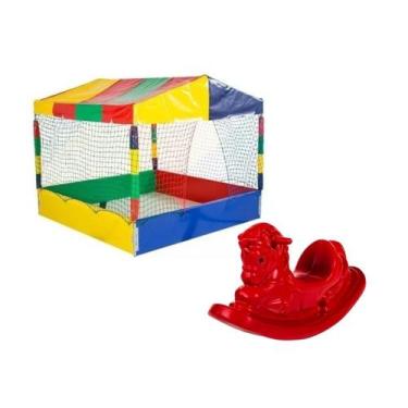 Imagem de Casinha Piscina de Bolinhas Quadrada 1,50m Gangorra 1 Lugar - Rotoplay