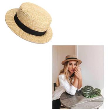 Imagem de Chapéu Paris Palha Faixa Preta Aba Média Moda Tendência