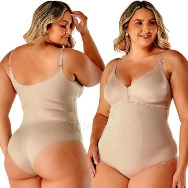 Imagem de Cinta Body Bory Modelador Plus Size Sem Bojo Média Forte Compressão 35