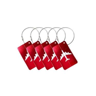 Imagem de Kit 5 Tags de mala em alumínio - Identificador de bagagem - leatanaka,