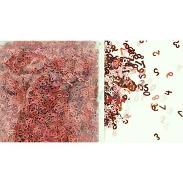 Imagem de Glitters em Forma de Número Holográfico  - Artesanato, Rose Red