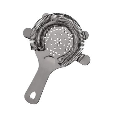 Imagem de Coador de coquetel de aço inoxidável - Coador Hawthorne com mola para casa - Coador de bebidas 4 garras para bartenders profissionais - Coador de bar para coqueteleira e copos de mistura