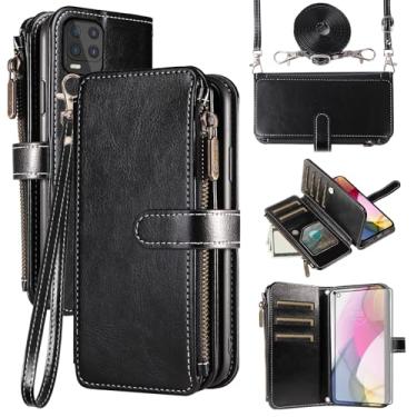 Imagem de Asuwish Capa de telefone para Moto G Stylus 5G 2021 capa com protetor de tela de vidro temperado e cordão com zíper, porta-cartões, suporte, suporte, acessórios para celular Motorola GStylus G5