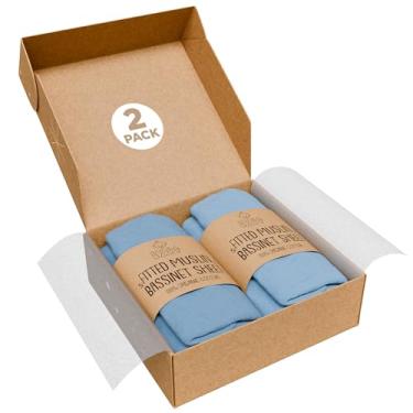 Imagem de Lençol de berço para colchão de berço - 100% algodão de musselina orgânico - Lençóis macios e aconchegantes ajustados para Maxi COSI Iora, Angelbliss, Baby Joy e Kids Club Bedside Sleeper - pacote com