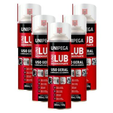 Imagem de 5 Oléo Spray Desengripante Lubrificante Moto Carros 300Ml - Unipega