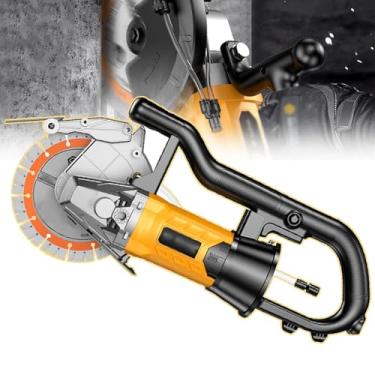 Imagem de Máquina de entalhar parede 4200W, 7500RPM máquina de corte de parede de concreto, com 1/3/5 peças 195 mm, profundidade de corte de ranhura 55-70 mm, largura ajustável, portátil, com máquina de corte