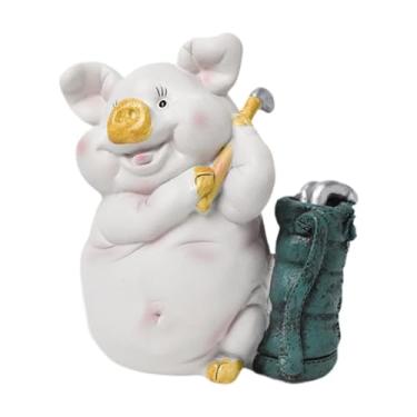 Imagem de Fenteer Cofrinho em Formato de Porco, Escultura para Crianças, Sem Chapéu, Tamanho real
