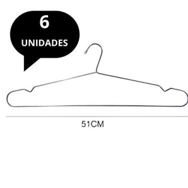 Imagem de Kit Cabide Grande Metal Cromado Plus Size Loja Closet - VALE MIXX, COM