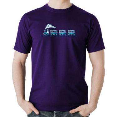 Imagem de Camiseta Algodão Trenzinho Brinquedo - Foca na Moda, Roxo, GGG